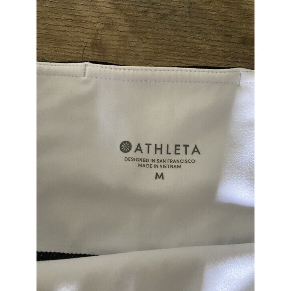 Athleta‎ Elation Asym 7/8 Tight Black Tan and White Leggings Size Medium - Picture 2 of 7